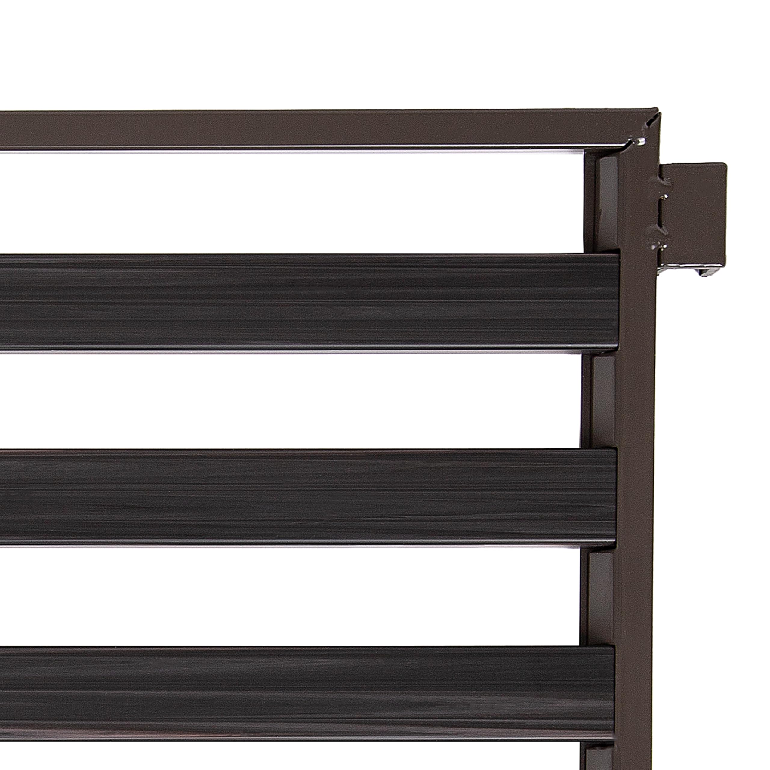 Seville Classics Sturdy Freestanding Storage Shelf for Bedroom, Closet, Entryway, Dorm Room Organizer Stackable Durable Metal Shoe Rack Espresso Slat, 3-Tier (NEW MODEL) - Image 6