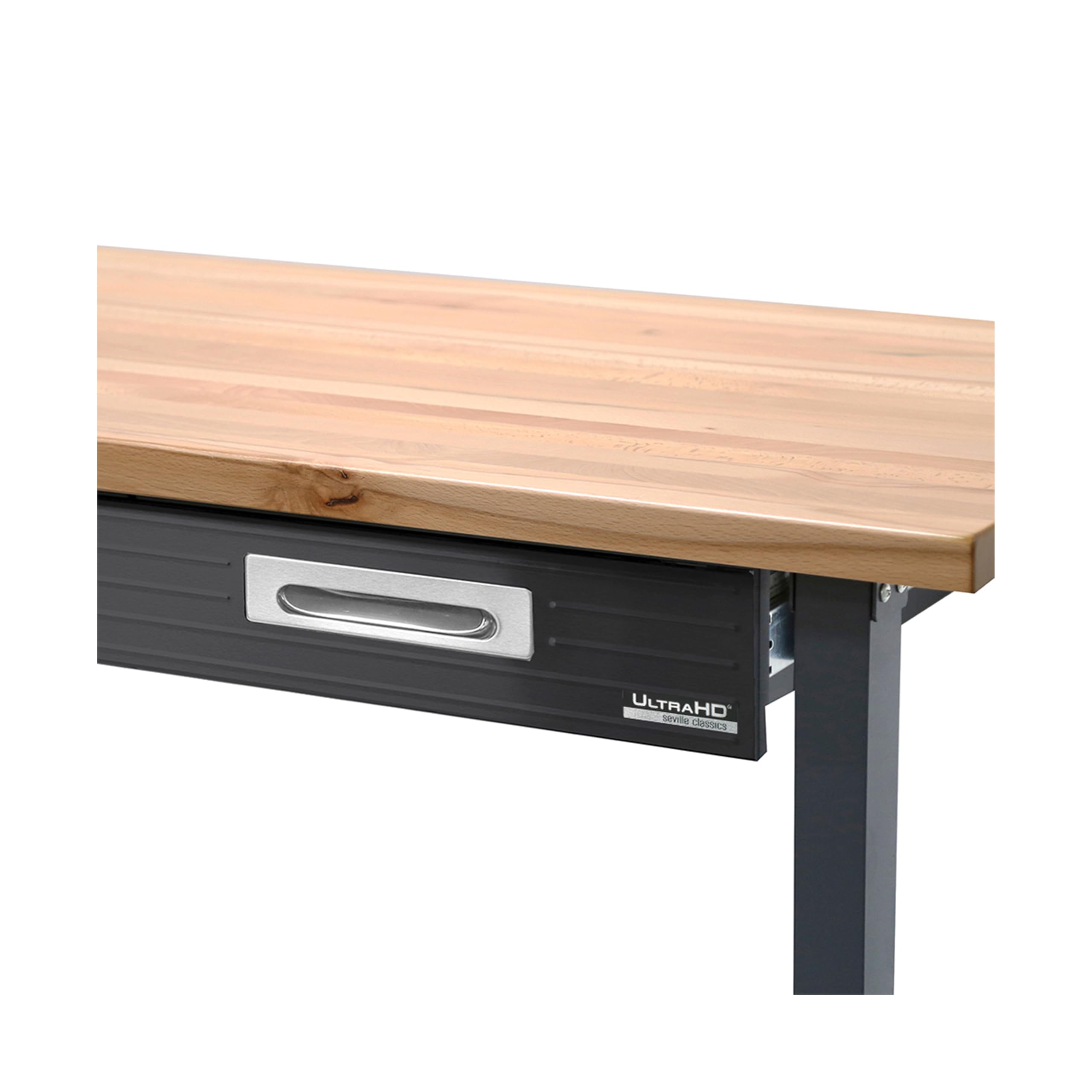 Seville Classics UltraGraphite Wood Top Workbench on Wheels with Sliding Organizer Drawer Table, 48", Graphite - Image 7