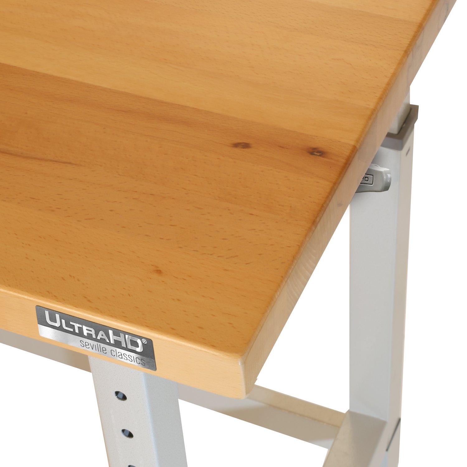 Seville Classics UltraHD Heavy Duty Workbench Table w/ Solid Wood Top, 1000 lbs. Weight Capacity Workstation for Garage, Warehouse, Workshop, Granite, 48" W x 24" D x 28.5" to 42" H Desktop - Image 5