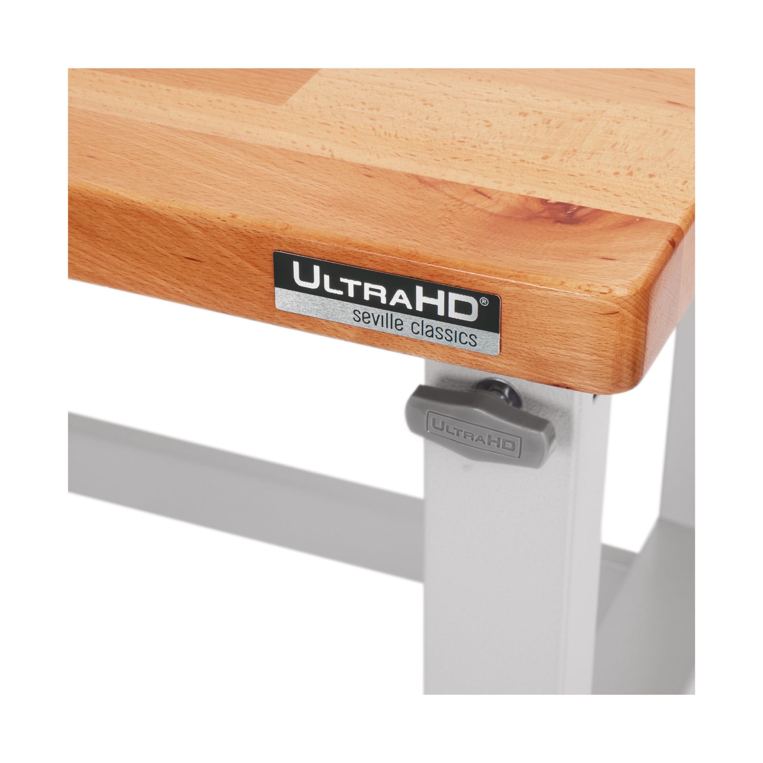 Seville Classics UltraHD Heavy Duty Workbench Table w/Solid Wood Top, 1000 lbs. Weight Capacity Workstation for Garage, Warehouse, Workshop, Granite, 72" W x 25" D x 28.5" to 42" H Desktop - Image 3